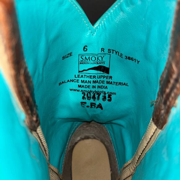 Smoky Mountain Cowgirl Western Boots Brown Embroidered Leather Women’s 6 - Picture 8 of 9